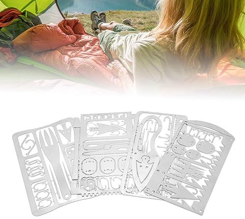 Miniatura 7 de xiji Equipo de supervivencia salvaje, tarjeta de pesca multifunción de acero inoxidable para acampar al aire libre para senderismo y pesca