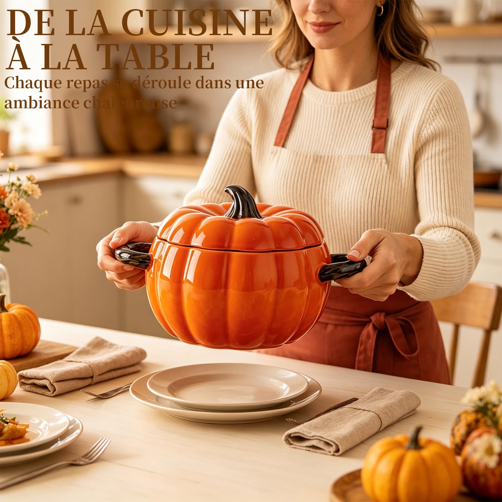 Cocotte Citrouille, Cocotte en Forme de Citrouille，Rose：Moyan