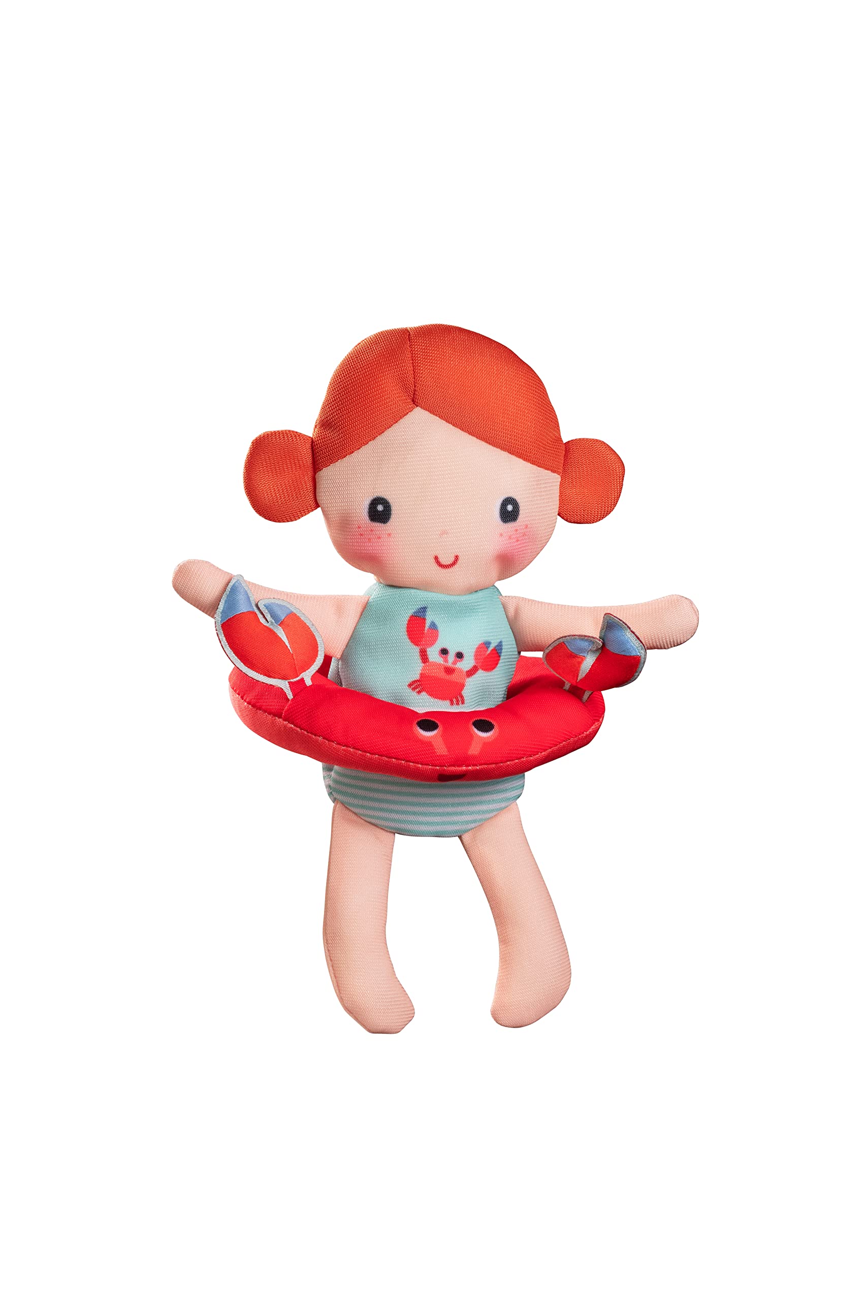 LILLIPUTIENS - Axelle Bath Doll with Crab Ring - Interactive Bath Toy with Removable Crab Float - Stimulates Imagination - Quick Drying - Ideal for Bath Time - From 9 Months - 83425
