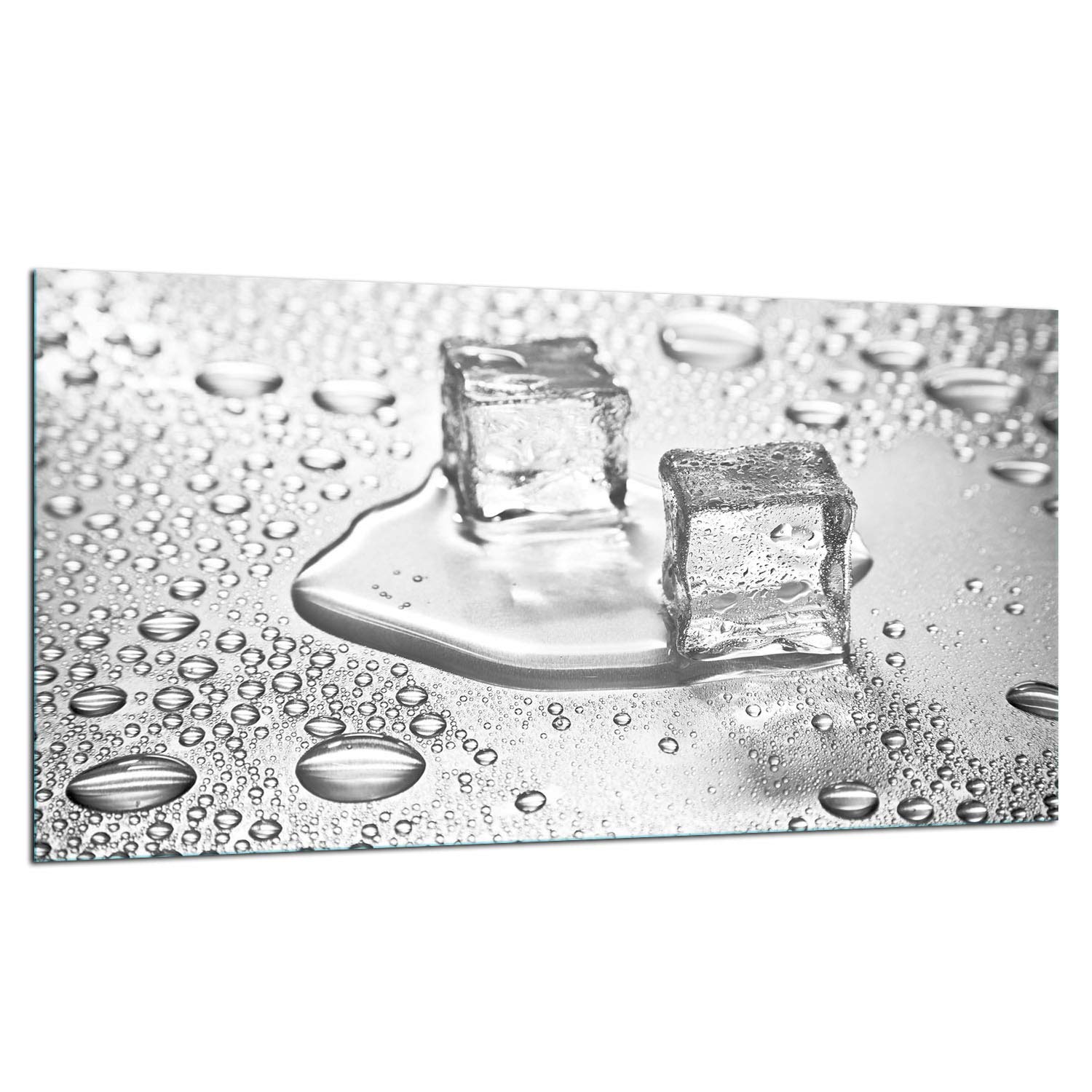 TMK - Placa protectora de vitrocerámica 90 x 52 cm 1 pieza cocina eléctrica universal para inducción, protección contra salpicaduras tabla de cortar de vidrio templado como decoración, agua blanco
