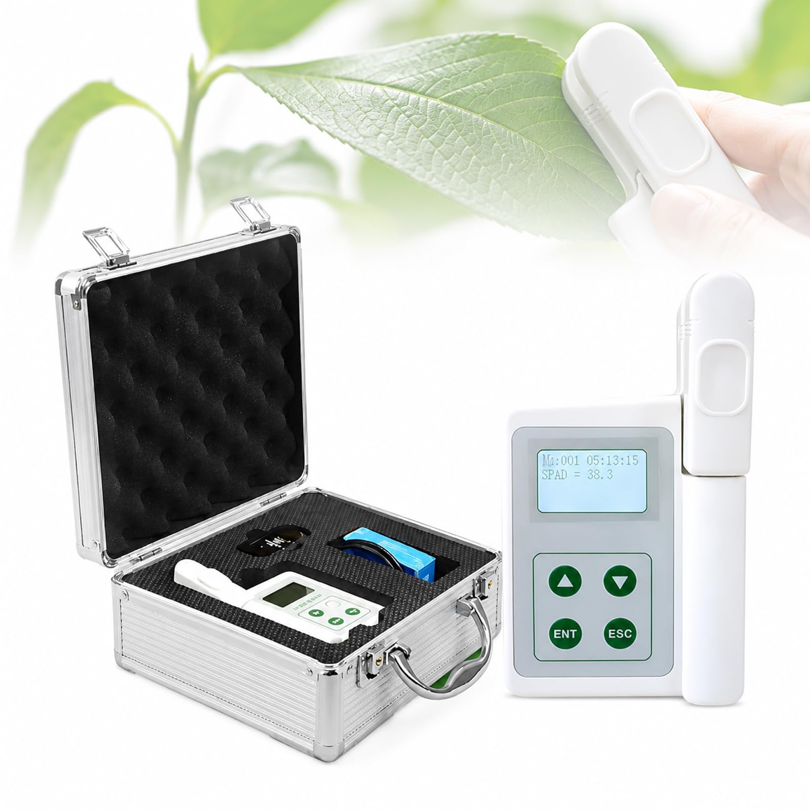 YIYIRAN Portable Chlorophyll Meter, Portable SPAD Leaf Chlorophyll Tester, for Plant Growth Monitoring, Non-Destructive, for Crops, Greenhouse, Farm, Orchard and Agriculture Research