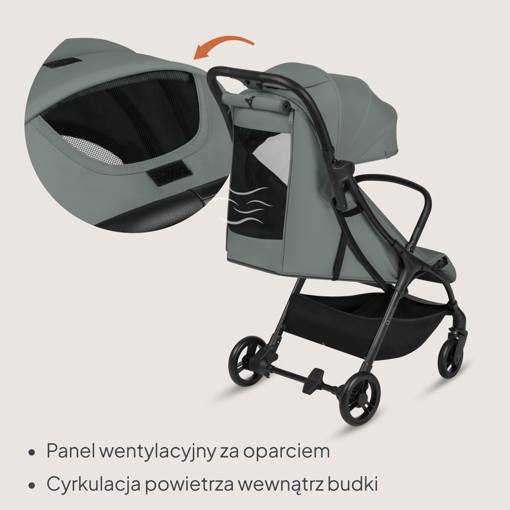 Lionelo Agia wózek podróżny do 22 kg, lekki wózek dziecięcy od 6 miesięcy, mały, składany, z funkcją automatycznego składania jedną ręką, funkcja leżenia, duża powierzchnia do siedzenia, zawieszenie