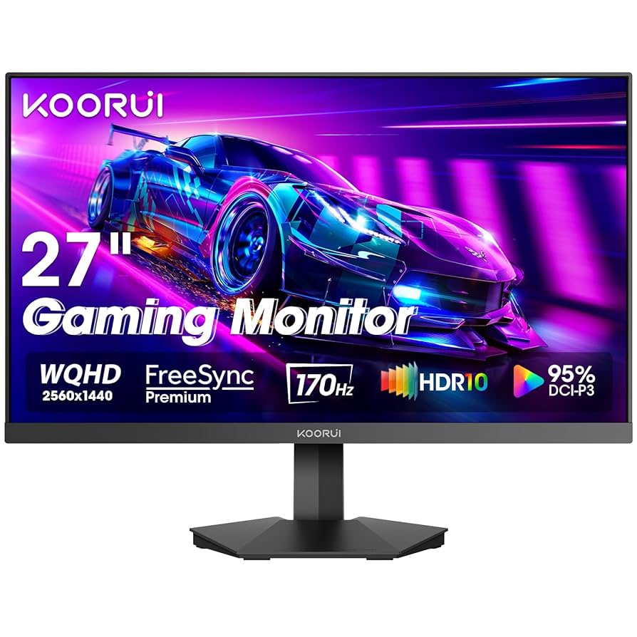 KOORUI ゲーミングモニター 27インチ モニター 170Hz WQHD Amazon.com: KOORUI Monitor, 27