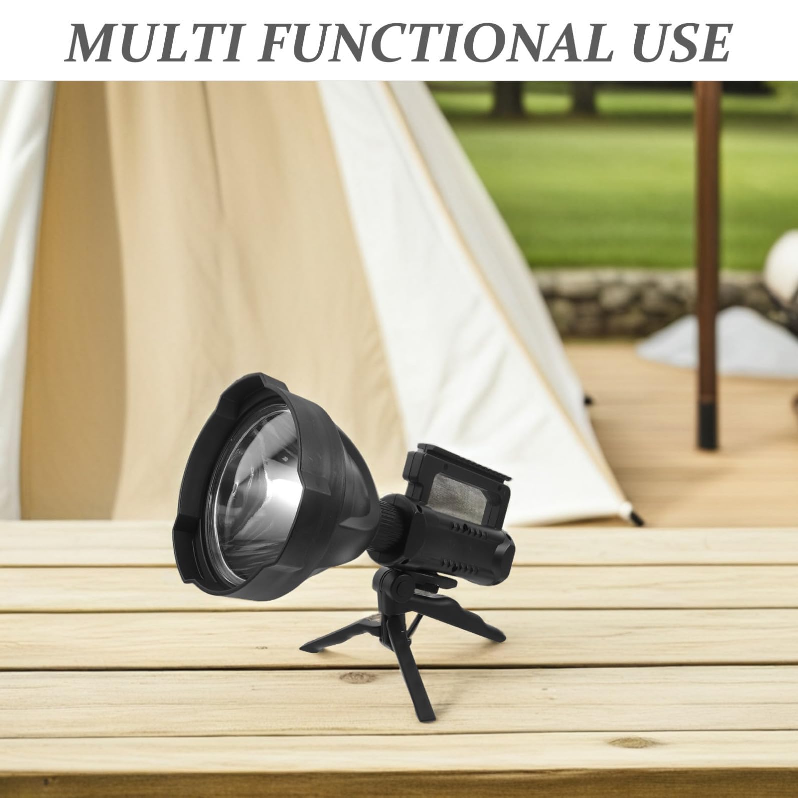 UPKOCH Torcia LED Ricaricabile Portatile P70 Nero 8000mah per Esterno | Alta Luminosità, Ricarica Rapida, Design a Mano, Uso Emergenza e Attività Outdoor
