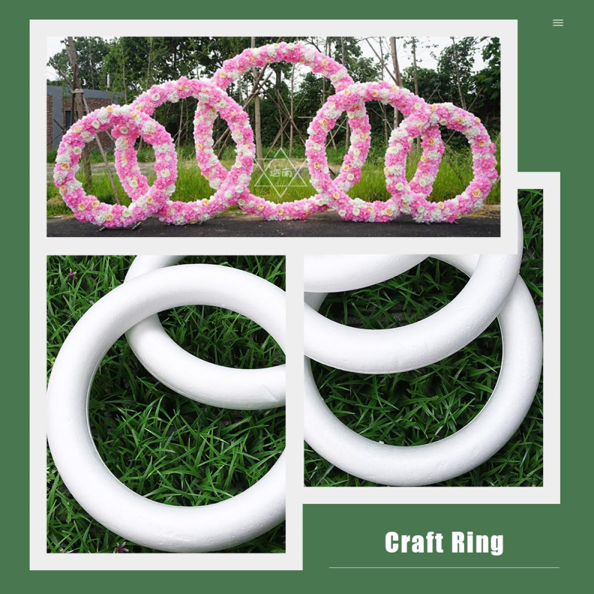 Anelli Circolari in Schiuma 4 Pezzi 30 CM per Decorazioni Natalizie e Lavoretti Creativi Casa Fai da Te per Adulti e Ragazzo Ragazza