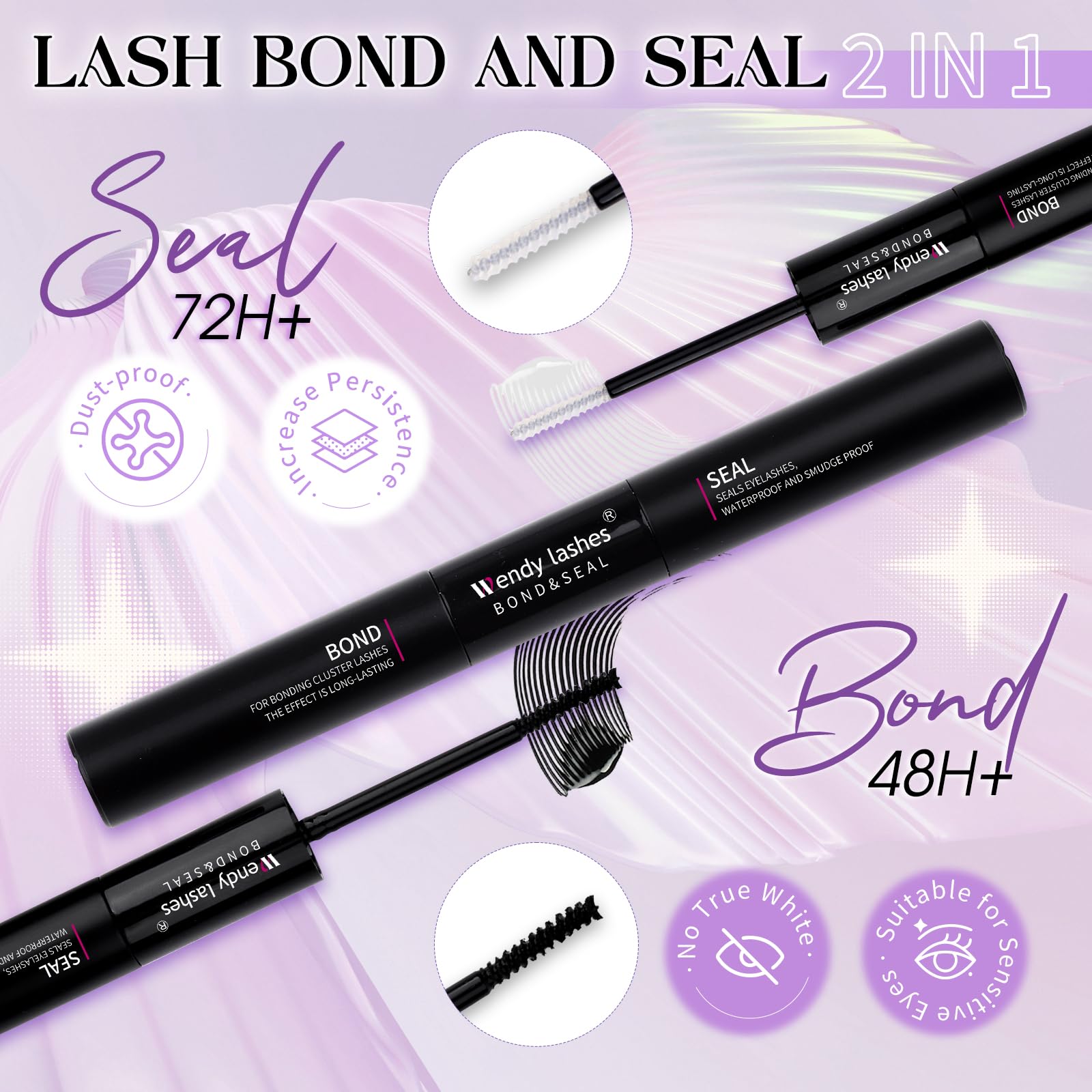 WENDY LASHES Wimpern Extensions Kit FD18+B, Cluster Wimpern D Curl 12–16mm | Lashes Extension Set mit Wimpernkleber und Sealer Lash Remover und Pinzette, für Anfänger Mädchen und Frauen