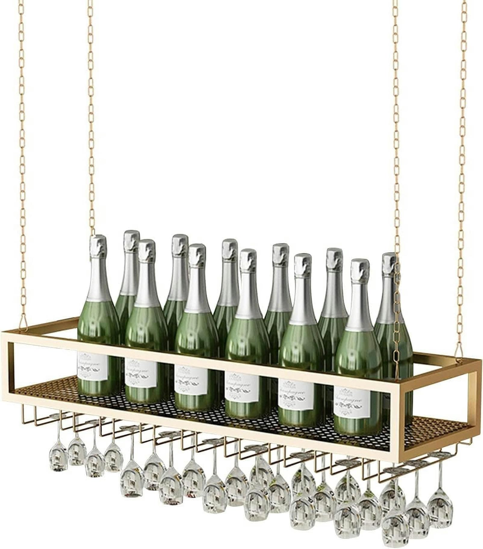 Étagère à vin flottante pour créer une ambiance bar de salon moderne