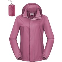 Outdoor Ventures Womens Rain Jacket Lightweight Packable Waterproof Rain Coat with Hood for Travel Golf Hiking Windbreaker