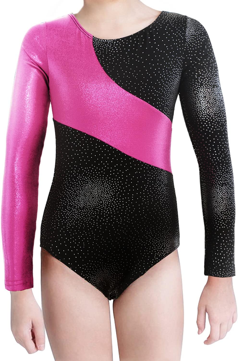 Gymnastics Leotards for Girls Long Sleeve/Sleeveless Dance Leotard Sparkle Ballet Dancewear for Kids 2-14 Years