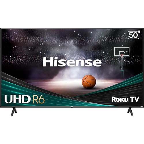 Hisense 50-Inch Class R6 Series 4K UHD Smart Roku TV with Alexa Compatibility, Dolby Vision HDR, DTS Studio Sound, Game Mode (50R6G),Black