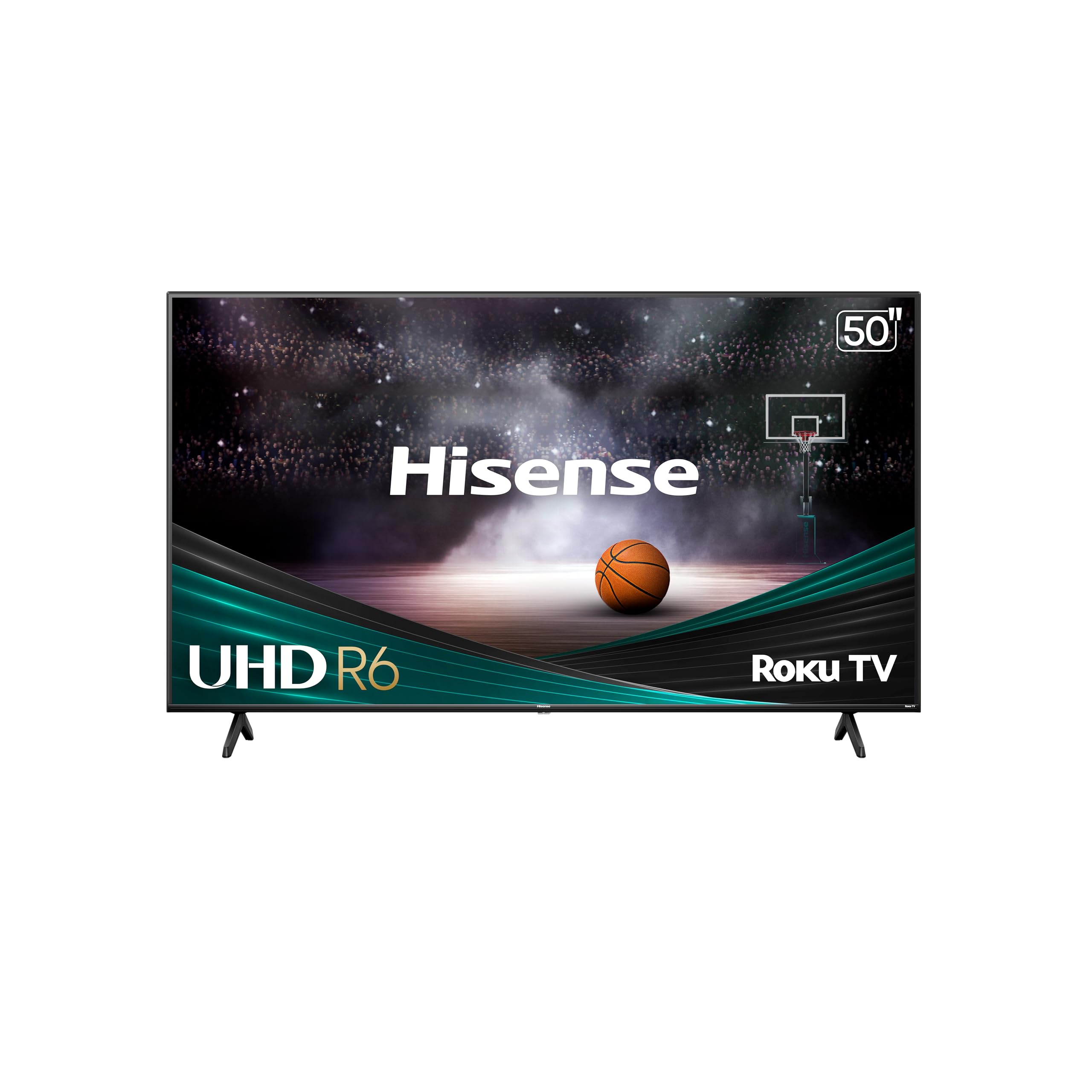 Hisense 50-Inch Class R6 Series 4K UHD Smart Roku TV with Alexa Compatibility, Dolby Vision HDR, DTS Studio Sound, Game Mode (50R6G),Black