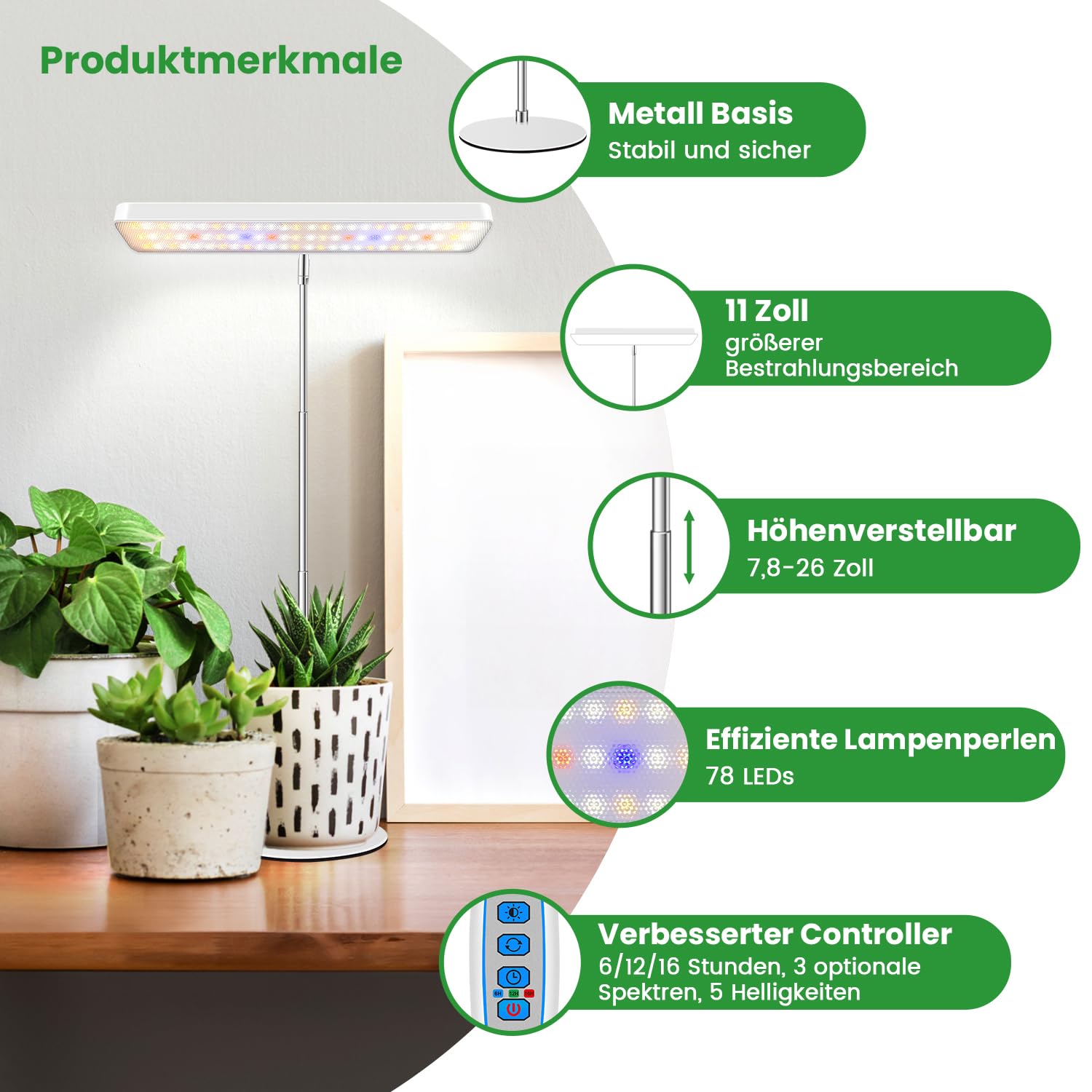 Wiaxulay Pflanzenlampe LED Mit Zeitschaltuhr – H? Produktbild-Vorschau 5