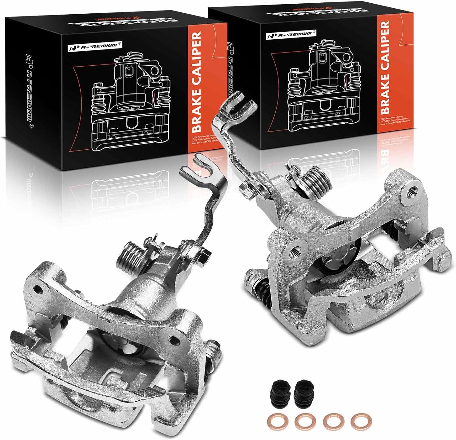 A-Premium Disc Brake Caliper Assembly with Bracket Compatible with Select Nissan and Infiniti Models - Maxima 2001-2003, I35 2002-2004, I30 2001, V6 3.0L, V6 3.5L - Rear Driver and Passenger Side
