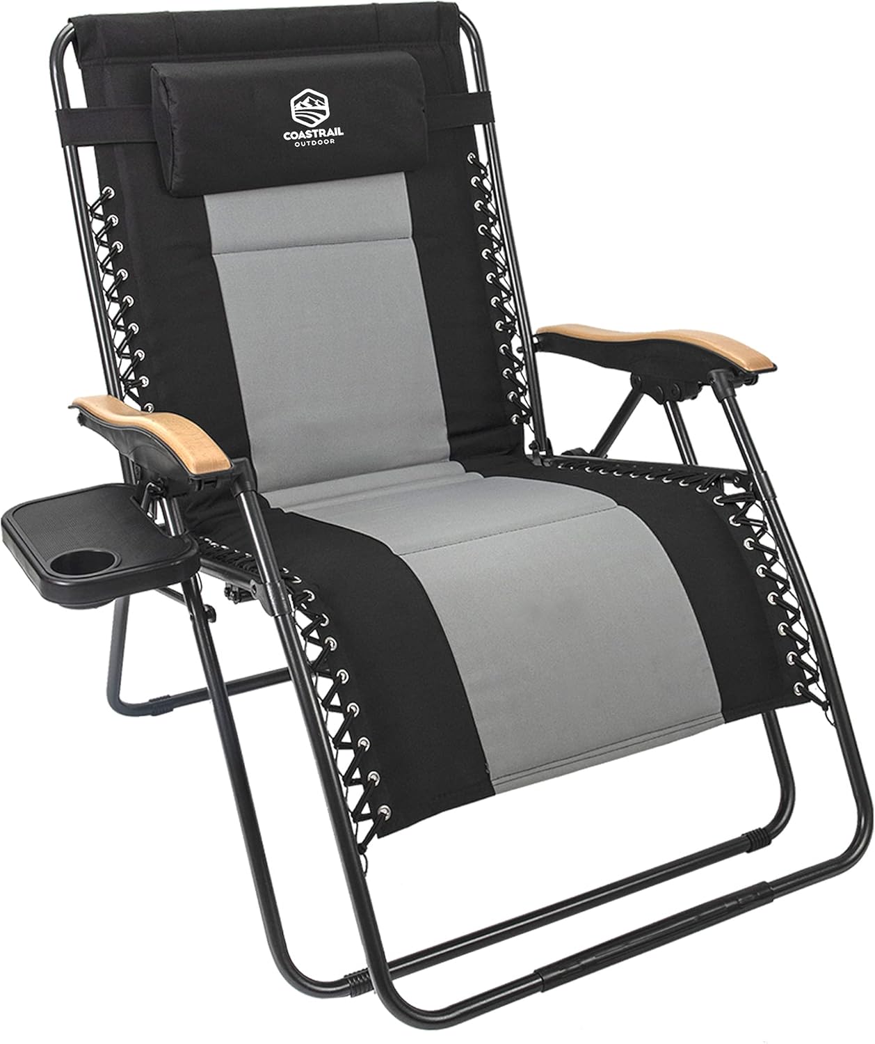 Coastrail Outdoor Zero Gravity Chair Wood Armrest XXL Camping Lounge