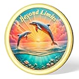 deDecoml Sober Coin Beyond Limits Inspirational Dolphin Sobriety Coin Motivational Recovery Medallion Coin (Sunrise Dolphin)