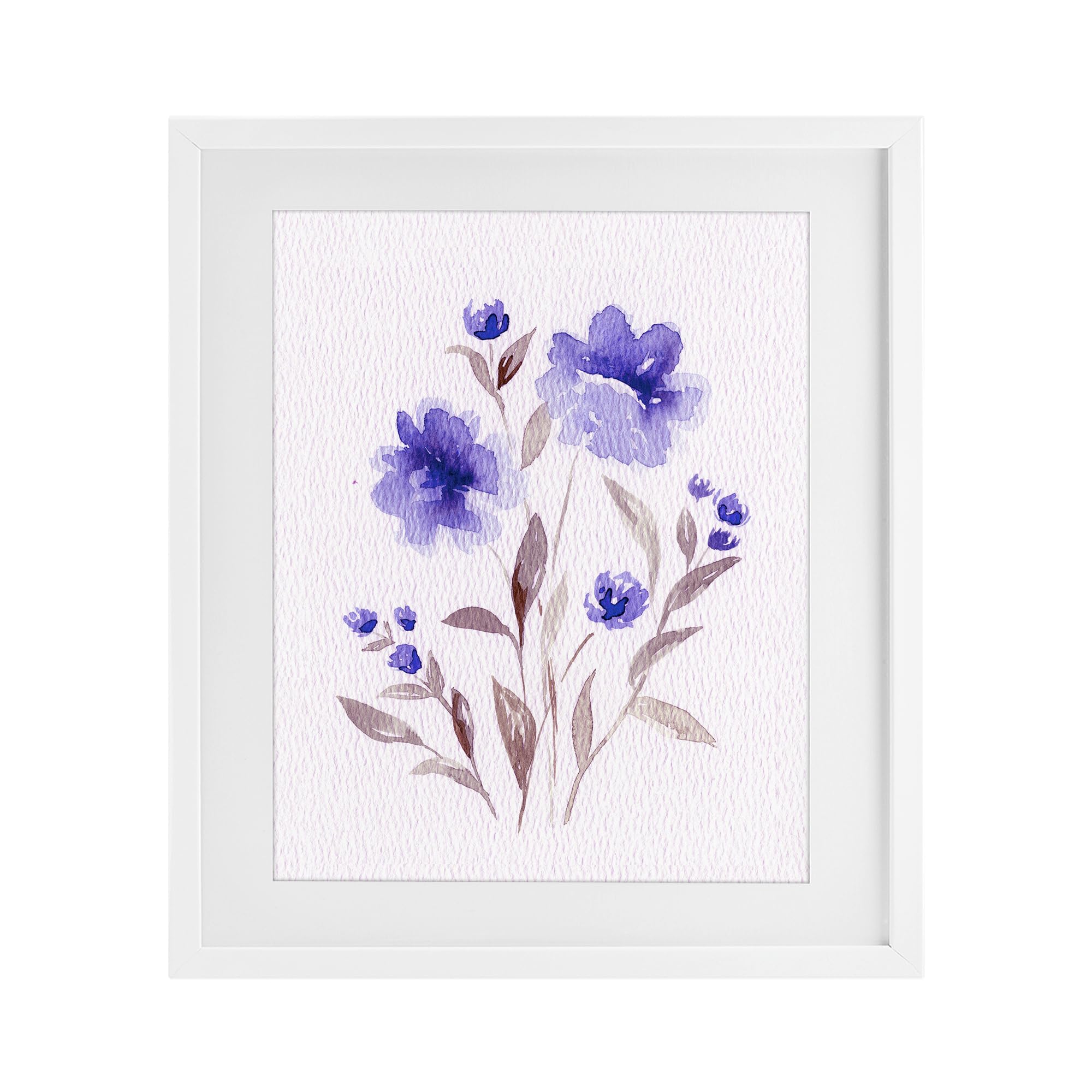 'Blooming Purple Flowers'| Framed Print Under Glass
