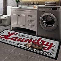 Vista 23 de Pauwer - Alfombra de corredor para lavandería de 20"x60", impermeable, de goma, antideslizante, alfombra de cocina para piso, lavable, alfombra