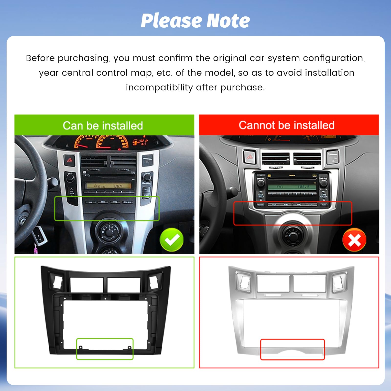 Radio samochodowe Hikity 4G 64G 8Core dla Toyota Yaris 2007-2011 Android 13 Bezprzewodowy Carplay Android Auto Screen 9-calowe radio z nawigacją GPS Bluetooth Kamera tylna WIFI RDS DSP