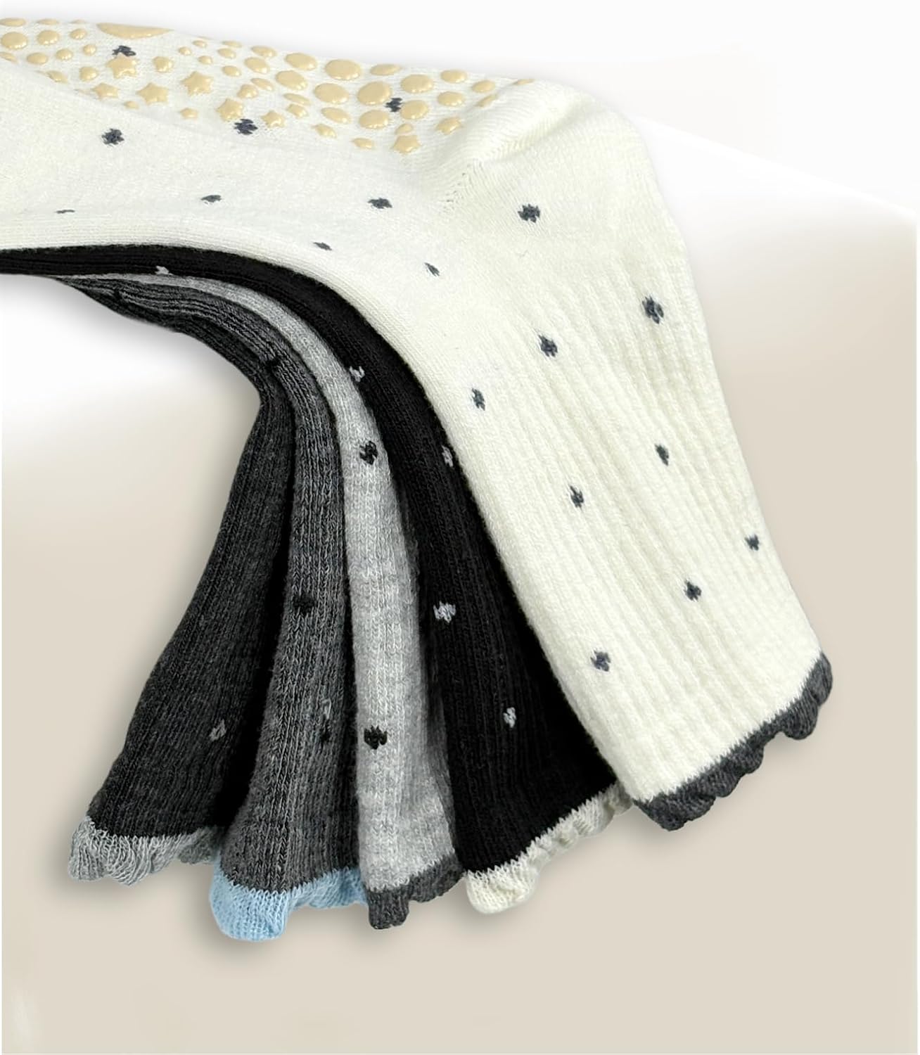 Cozy Non Slip Yoga Socks for Women – 3 Pairs Grip Pilates Barre Socks with Folded Cuff, Warm Crew Style - Image 3