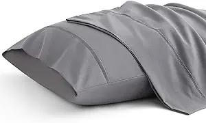 Bedsure Pillow Cases Standard Size Set of 2 - Dark Grey Brushed Microfiber Pillowcases, Super Soft and Cozy Pillow Case Covers with Envelope Closure, Wrinkle, Fade and Stain Resistant, 20x26 Inches