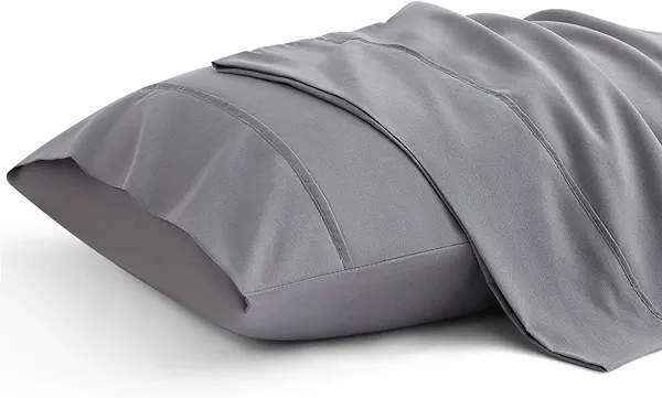 Bedsure Pillow Cases Standard Size Set of 2 - Dark Grey Brushed Microfiber Pillowcases, Super Soft and Cozy Pillow Case Covers with Envelope Closure, Wrinkle, Fade and Stain Resistant, 20x26 Inches