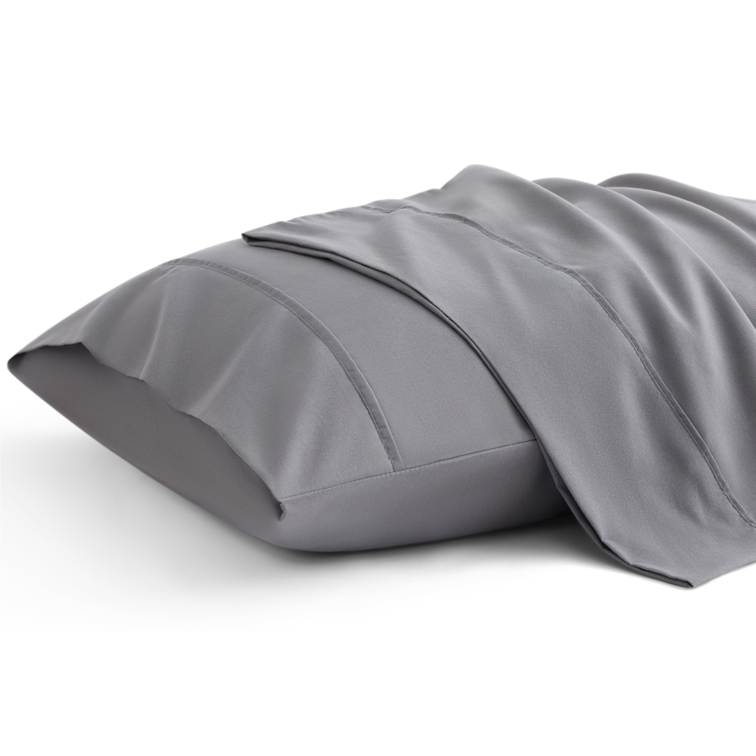 Bedsure Pillow Cases 2 Pack - Brushed Microfiber Pillowcases with Envelope Closure, 50x75 cm Pillow Covers for Hair and Skin, Pillowcase Standard Size Set of 2, Gifts for Women, Dark Grey