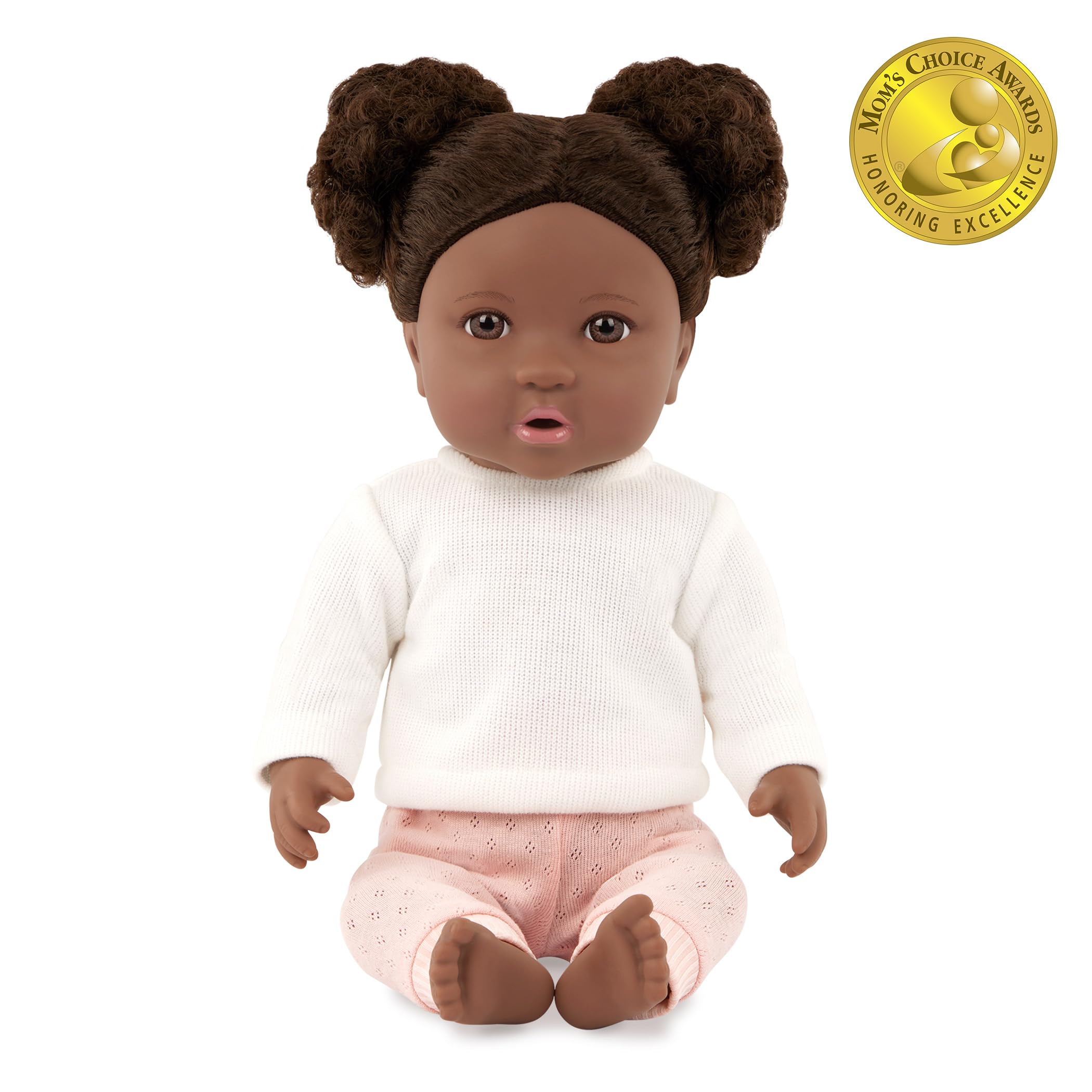 【中古】 Baby　doll LullaBaby – 14-Inch Realistic Baby Doll – Curly Dark – Brown Hair