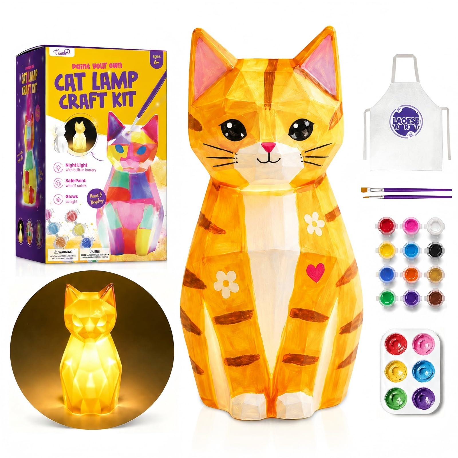 Amazon.co.jp: 描ける猫ランプ お絵描き 工作キット 手作りキット