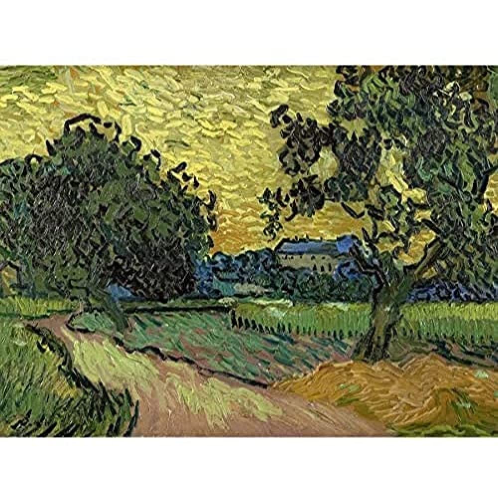 Van Gogh Landscape At Twilight Painting Art Print Canvas Premium Wall Decor Poster Mural