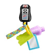 Fisher-Price Ridi e Impara Chiavi Gioca e Vai, giocattolo musicale per bambini con dentaruolo e specchio per bambini dai 6 mesi in su, versione Italiana+Inglese+Portoghese+Spagnolo, HWY38