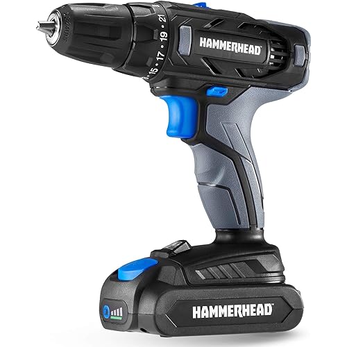 Hammerhead 20V 2-Speed Cordless Drill Driver Kit with 1.5Ah Battery and Charger - HCDD201