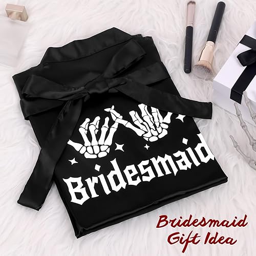 Miniatura 6 de Batas de dama de honor para despedida de soltera espeluznante Halloween, boda, fiesta nupcial