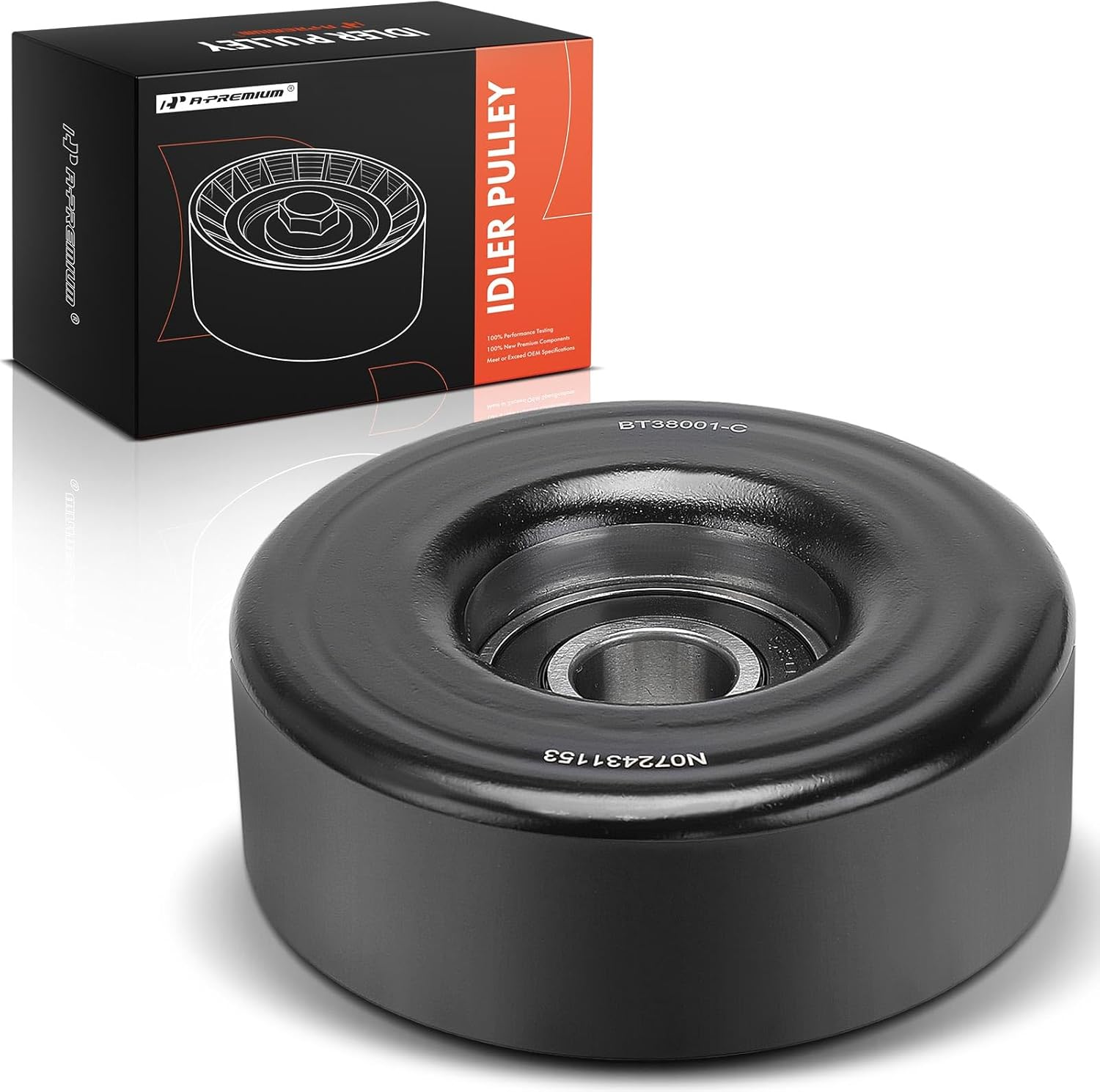 A-Premium Belt Idler Pulley Compatible with Honda & Jeep & Chevrolet & Toyota & GMC & Mazda & Dodge & Buick & Acura & Lexus & Cadillac & Isuzu & Jaguar & Lincoln & Mercury & Oldsmobile & Pontiac