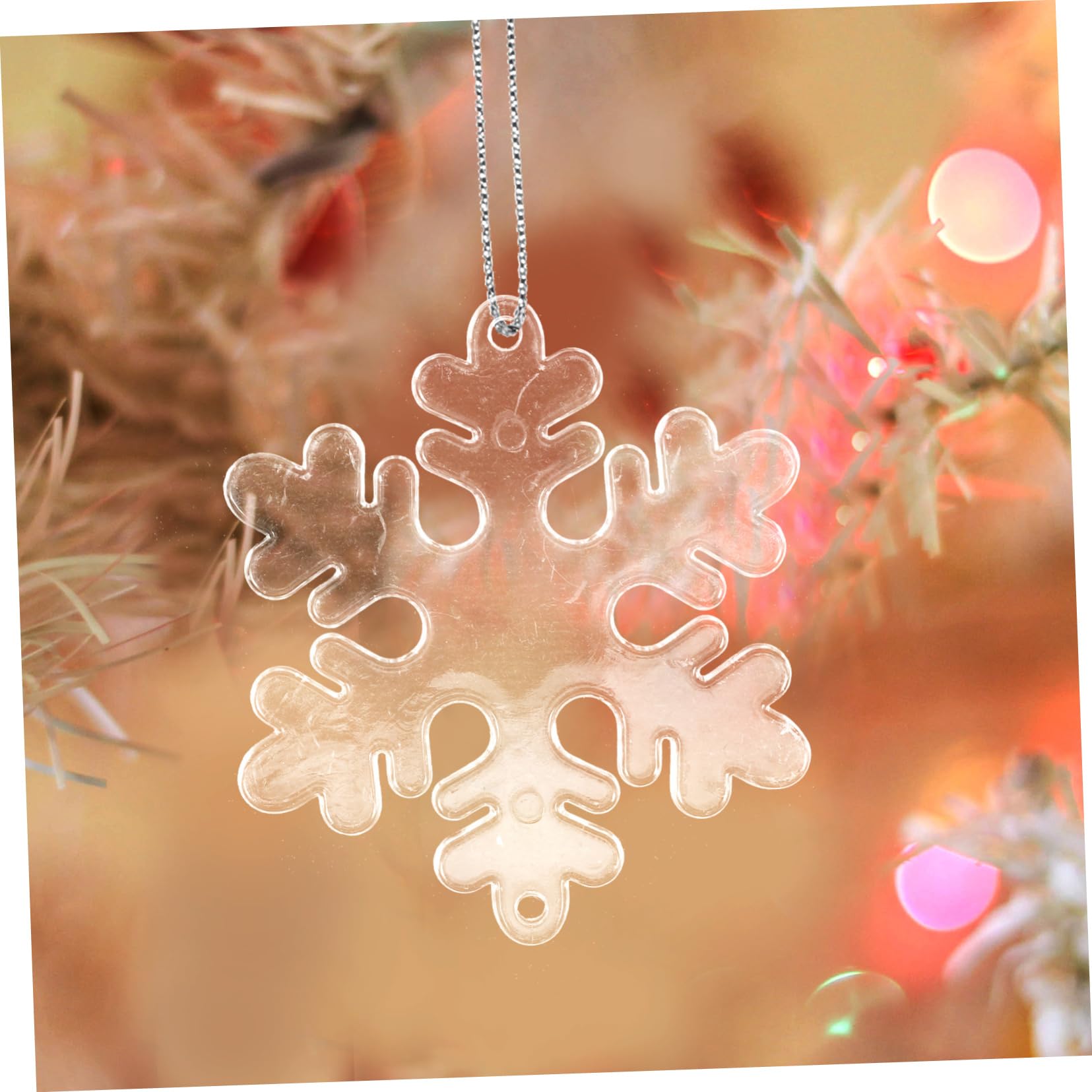 TOPBATHY 200 Pièces Flocon De Neige Transparent Décoration De Flocon De Neige Suspendue Décor De Flocon De Neige Suspendu De Noël Ornements Clairs De Flocon De Neige Acrylique