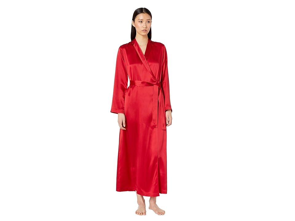 

La Perla Silk Long Robe (Carminium Red) Women's Robe