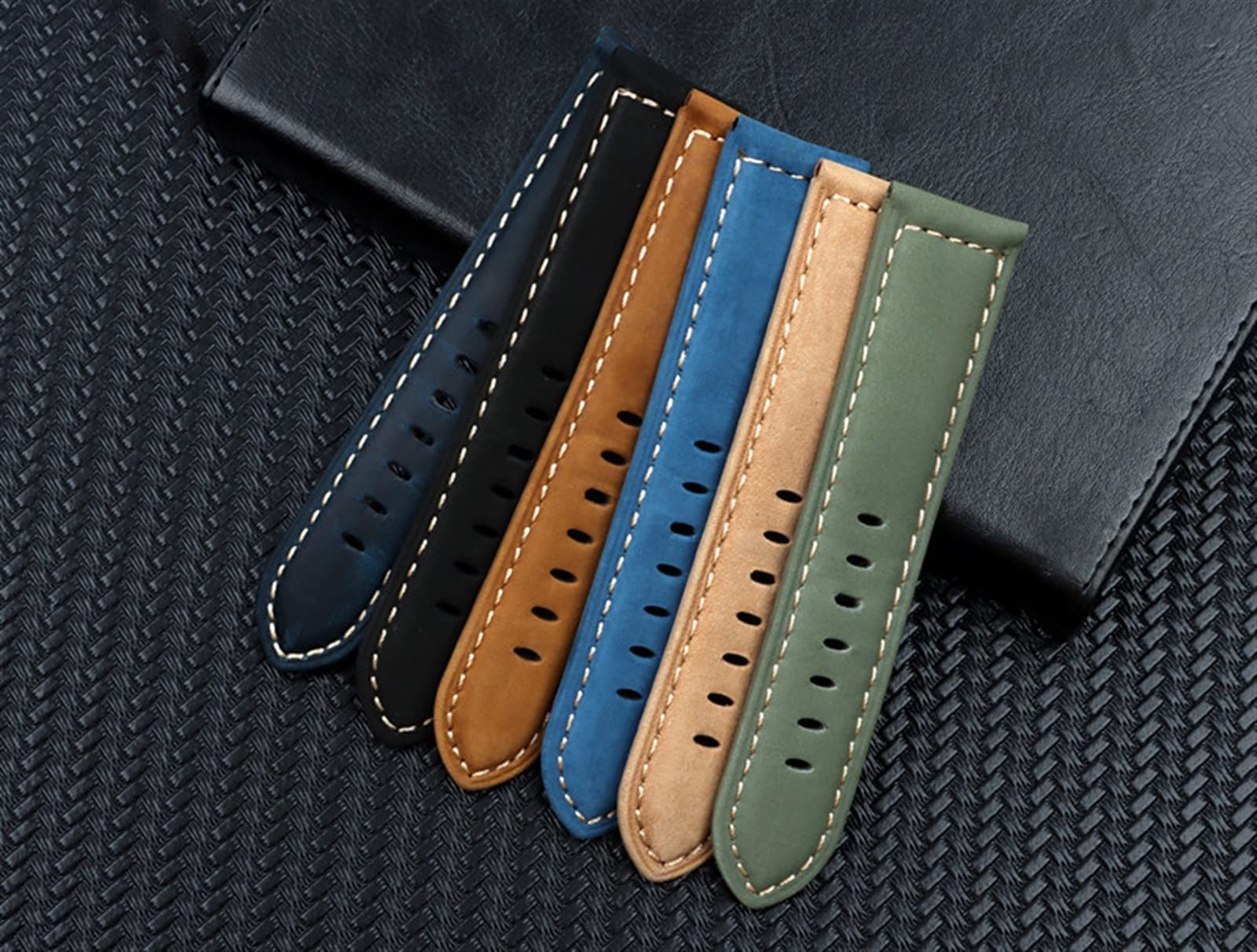 Luxus Marke Retro 22mm 24mm Vintage Kalb Pferd Nubuk Leder Für Panerai Strap Uhr Band Tang Schnalle
