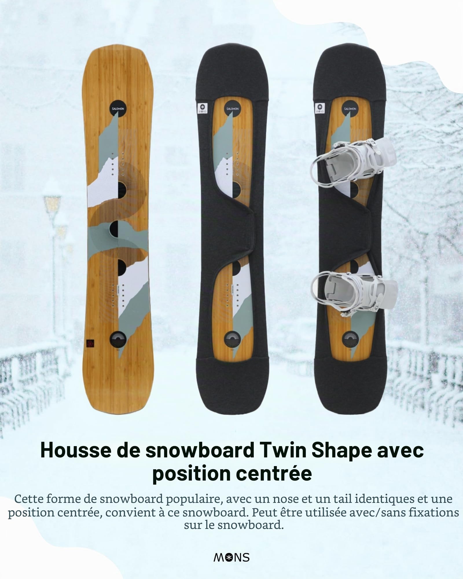MONS Housse de Protection Souple pour Snowboard avec Attache Ouverte