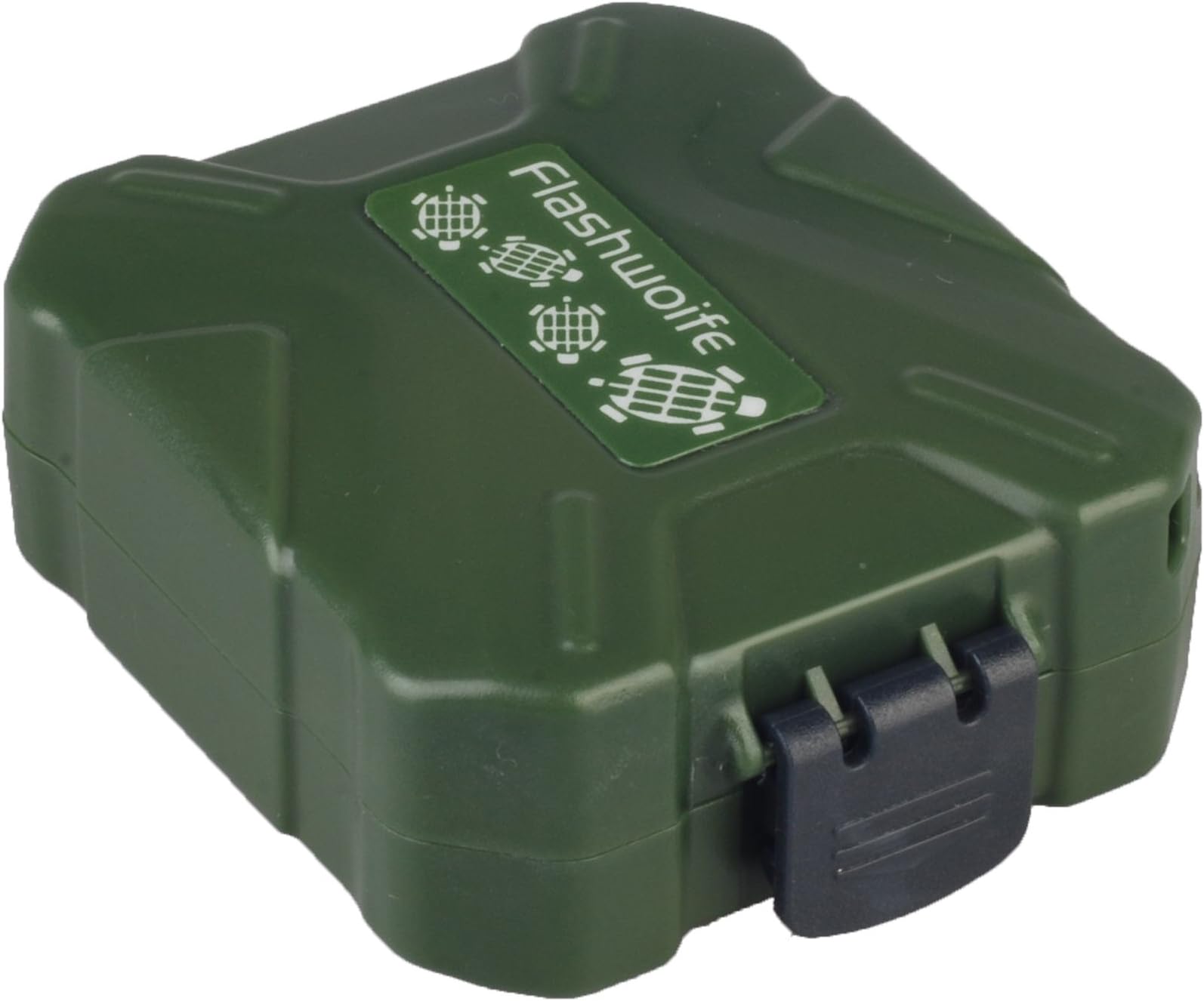 "Flashwoife Turtle-SD3MSD2CF2XQD2G splash-proof memory card protection box for 3 pieces SDHC and 2 pieces MicroSD and 2 CF and 2 XQD Cards Case in olive green with grey inlay "