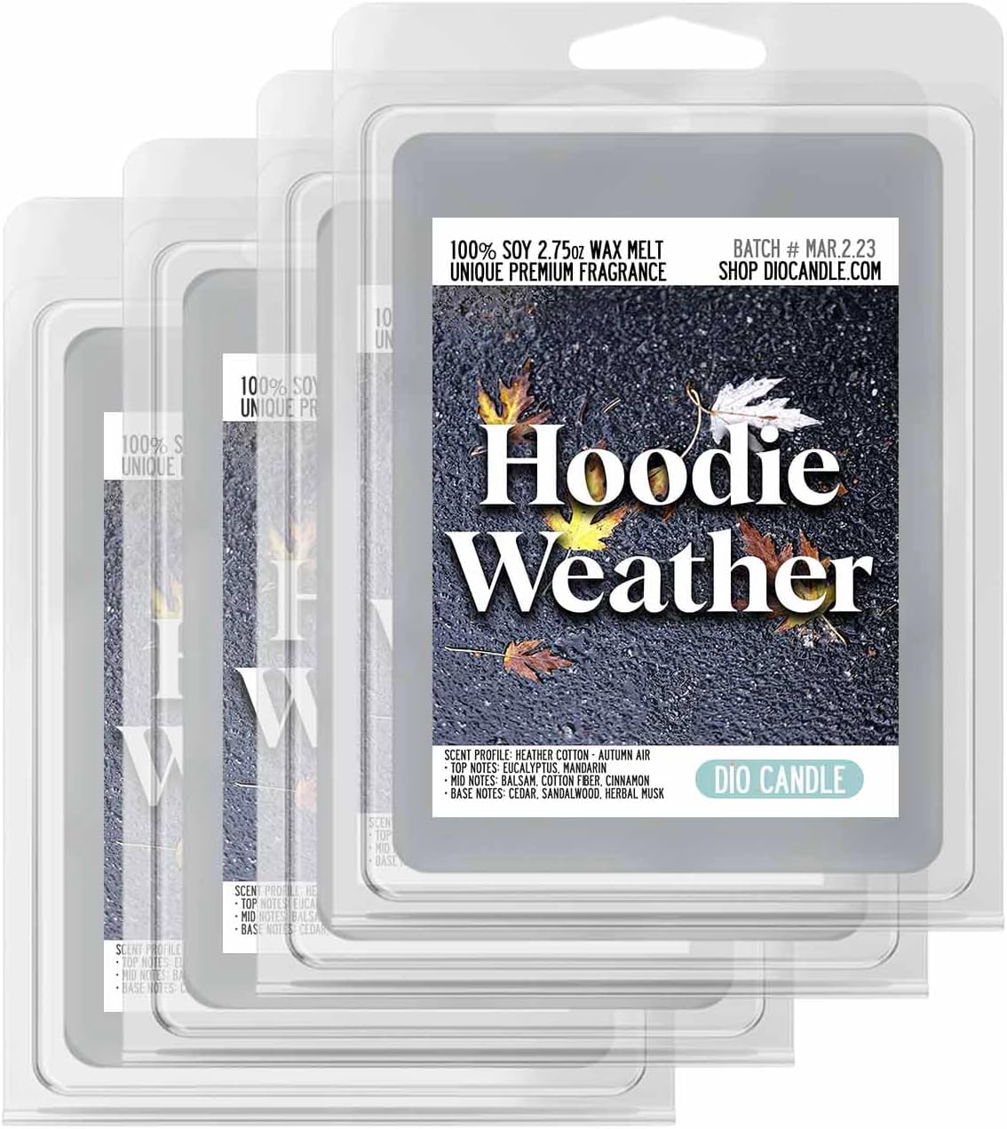 Hoodie Weather Scented Candle - Smells Like Heather Cotton - Autumn Air - 100% Naturally Vegan Soy and Premium Fragrance | Great Gift | Handmade in Denver, Colorado (8oz Glass Jar)