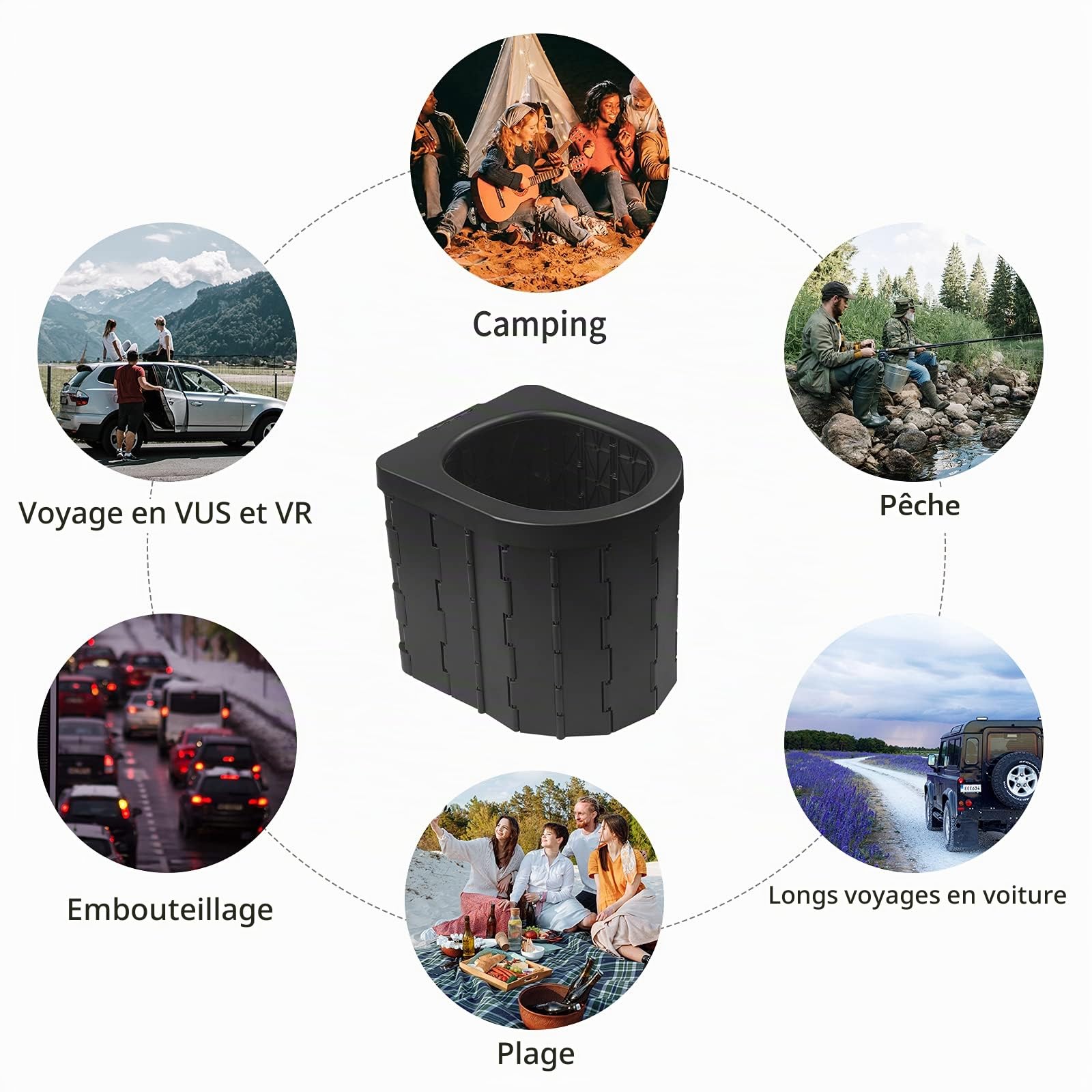 Toilettes portables, pour adultes, pour camping, voiture, voyage, extérieur, randonnée, sac à dos, voyages, tente, bateau, plage, embouteillage, maison