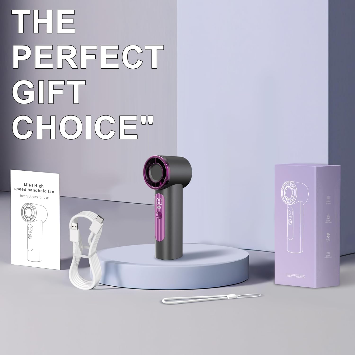 iFan, Portable Mini Handheld Fan, Personal Small Turbo Fans Rechargeable for Travel - Gray - Image 9