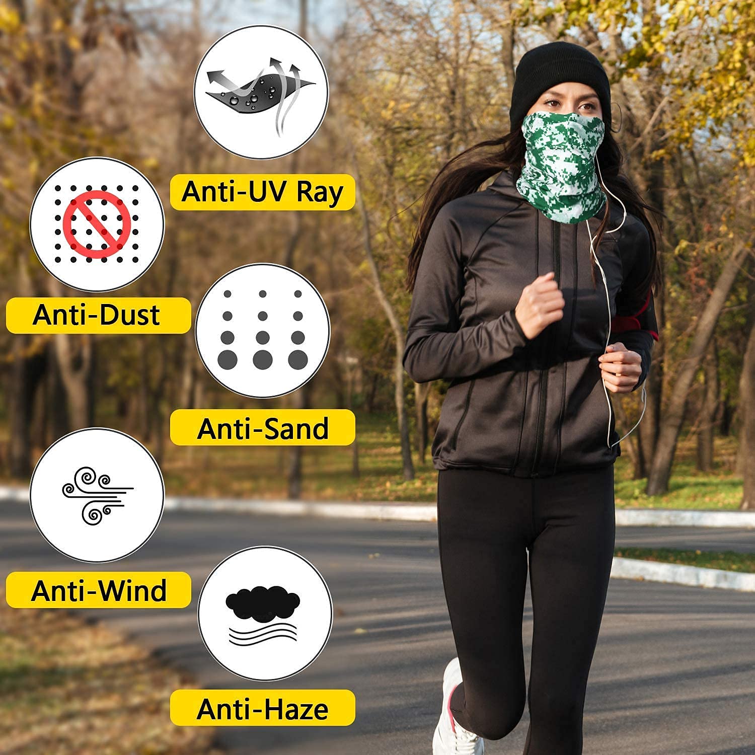 Navkar Crafts Men's Camoflogue Headwear Wide Headbands Scarf Head Wrap Mask Sweatband -12 in 1 Neck Warmer for Yoga, Camping, Fishing, Hiking, Running, Motorcycling, Skiing 3