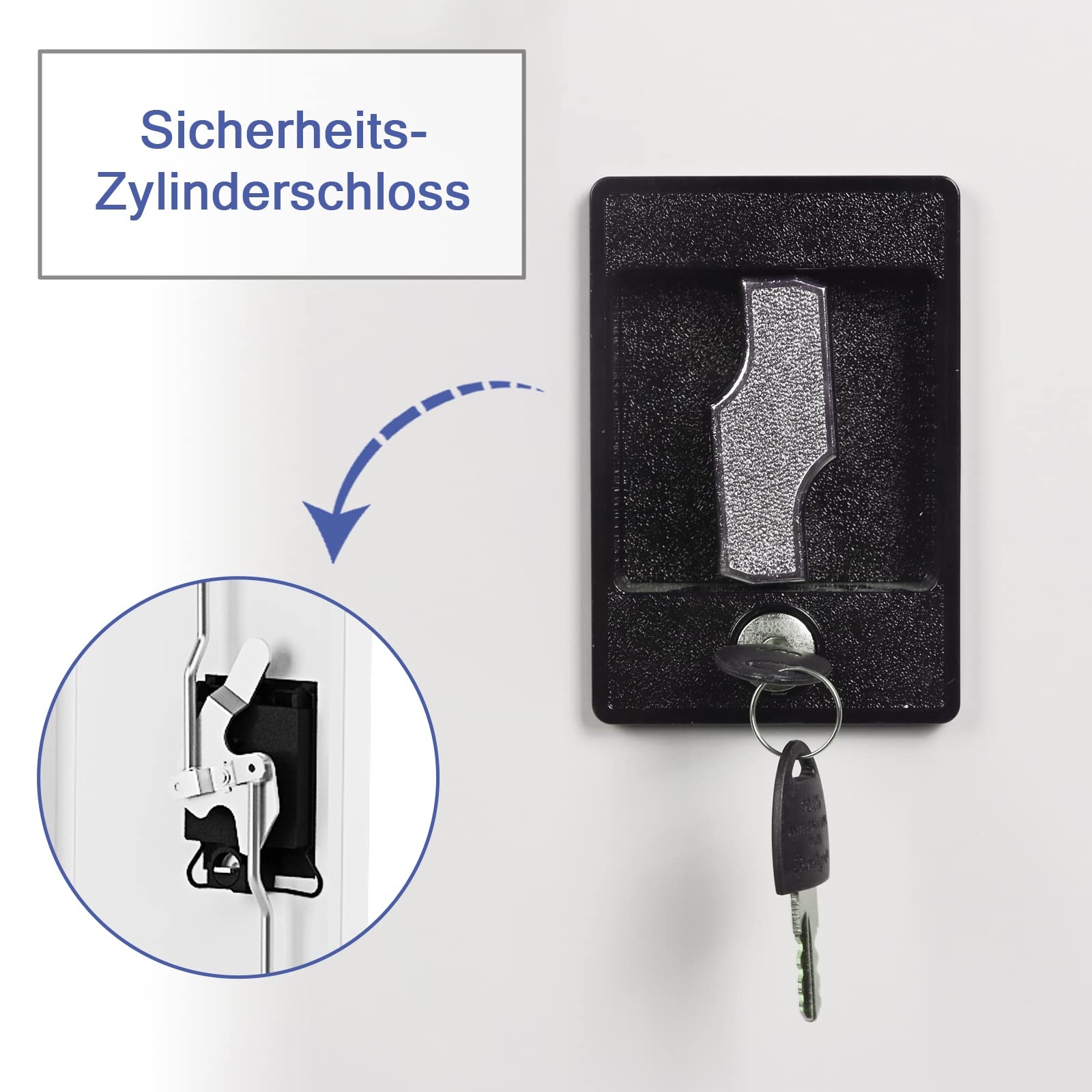 Midori Aktenschrank Metall abschließbar | 140 x 90 x 40 cm | Stahlschrank mit Zylinderschloss, 3 verstellbare Einlegeböden | Büroschrank mit Flügeltüren, pulverbeschichtet | Grau