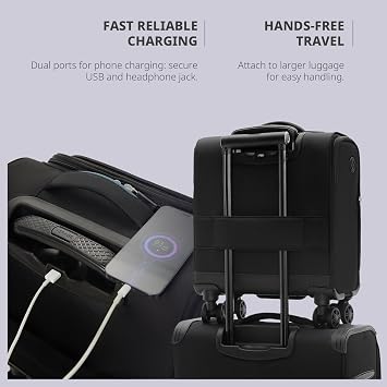 Verage 14-Inch Underseat Carry On Luggage with Spinner Wheels & USB Charging Port, Wheeled Suitcase for Airlines, Lightweight Overnight Bag for Men and Women (14-Inch Compact Underseat Pro)