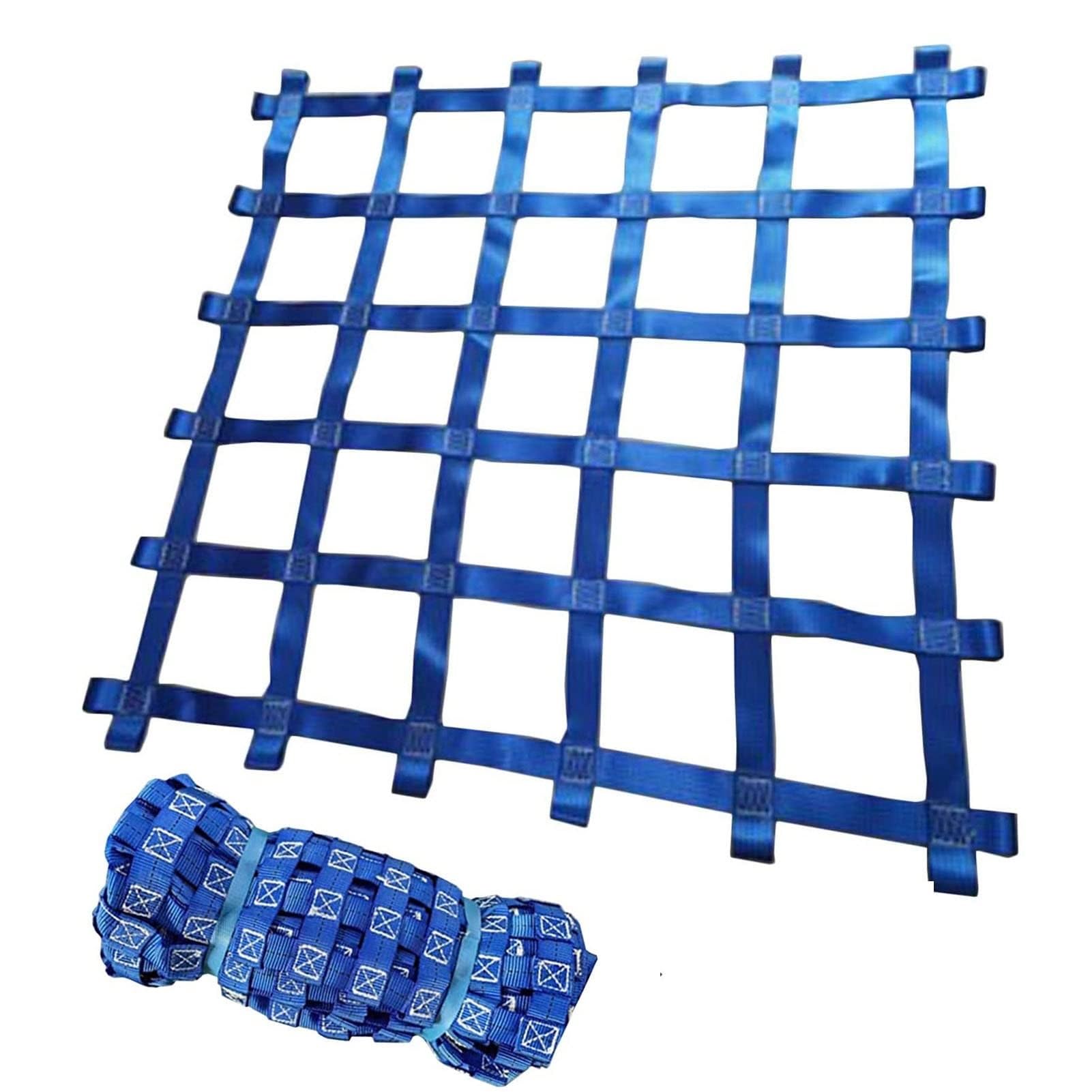 WTLONBF Elastic Cargo Net, Cargo Lifting Net, Safety Lifting Net Straps, Flat Nylon Sling Hoisting Net, Hanging Netting for Construction Rigging Moving Towing Hoisting(3 X 3M/Mesh 20cm/Load 3.5t)