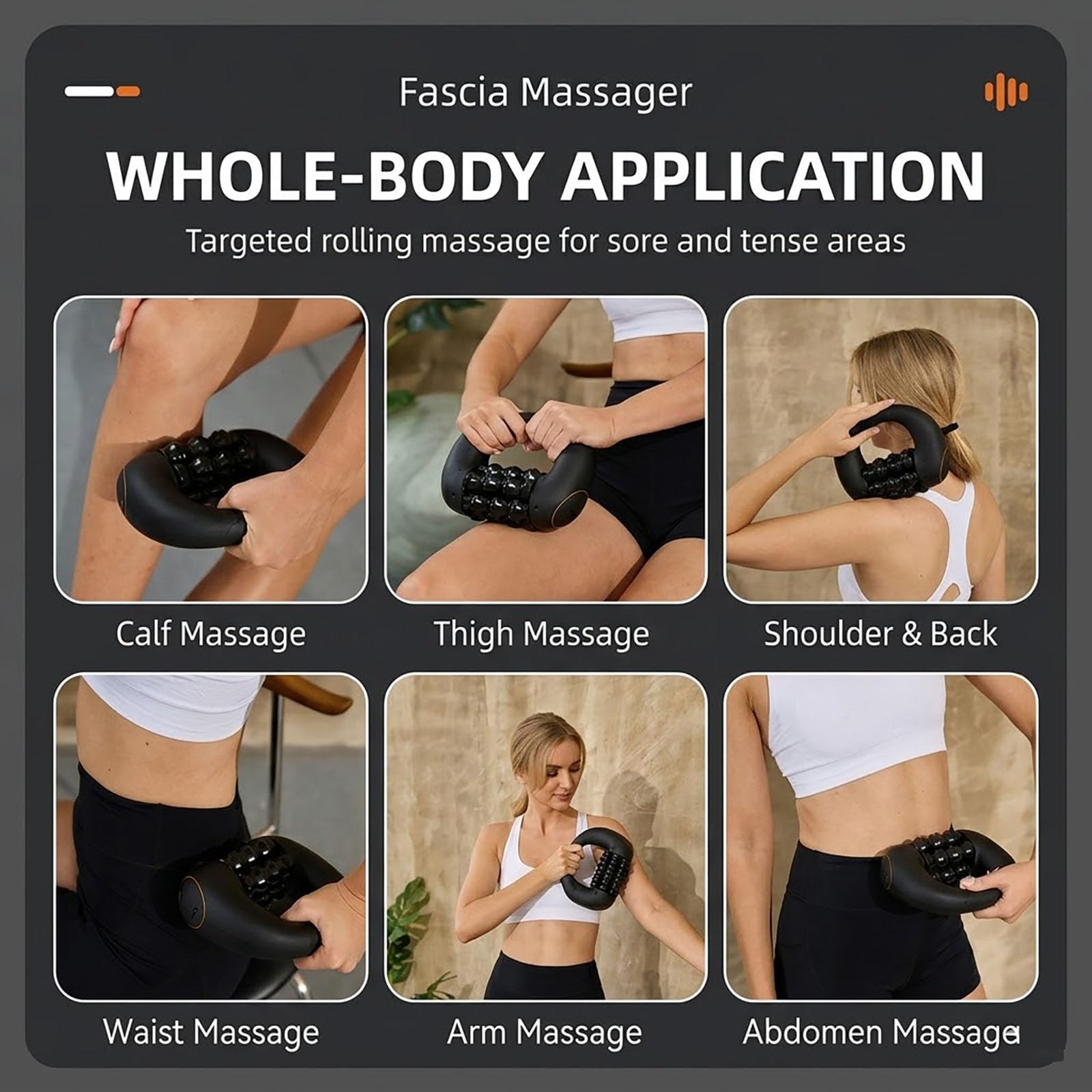 Body Sculpt Roller, Masajeador Anticelulítico Rodillo Eléctrico, 3 Niveles de Intensidad, Alivia la tensión muscular, Masaje Profundo Piernas y Cuerpo (Sin base)