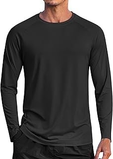 COOFANDY Men's Sun Protection Shirts Long Sleeve Rash Guard Swim T-Shirts Lightweight Quick Dry Fishing Shirts