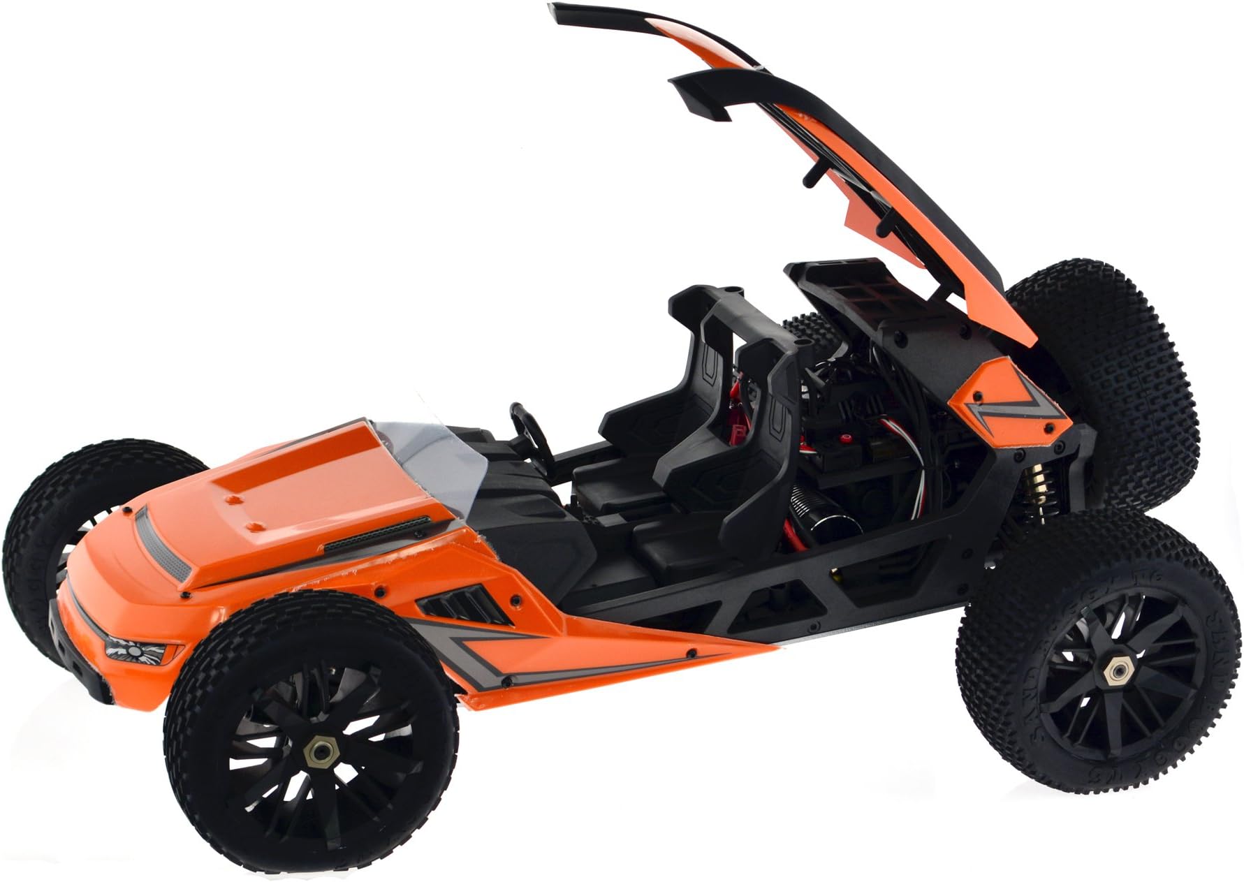 55 MPH Plus HBX T6 Hammer Head Large 1/6 Scale 2WD Orange Desert/Dune Buggy w/2350KV Brushless Motor, Includes 2x7.4V 4200mAh LiPo Batteries & Charger - CIS Associates