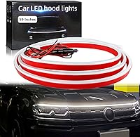 Vista 44 de Tira de luz para capó de automóvil, 79 pulgadas, tira de luces LED blancas para capó, flexible, impermeable, escaneo dinámico DC12V, luces