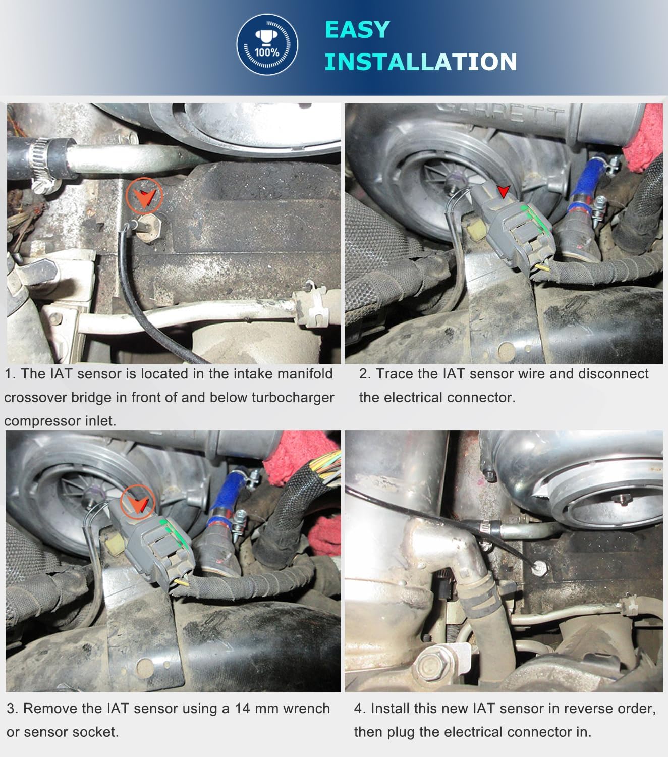 97381182 Intake Air Temperature Sensor for GM Duramax 6.6L Silverado, Sierra, Express, Savana. Diesel Engines 2006-2012